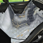 Grey Gold Liquid Marble Print Pet Car Back Seat Cover
