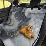 Grey Gold Liquid Marble Print Pet Car Back Seat Cover