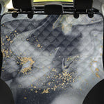 Grey Gold Liquid Marble Print Pet Car Back Seat Cover