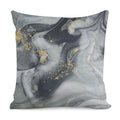 Grey Gold Liquid Marble Print Pillow Cover