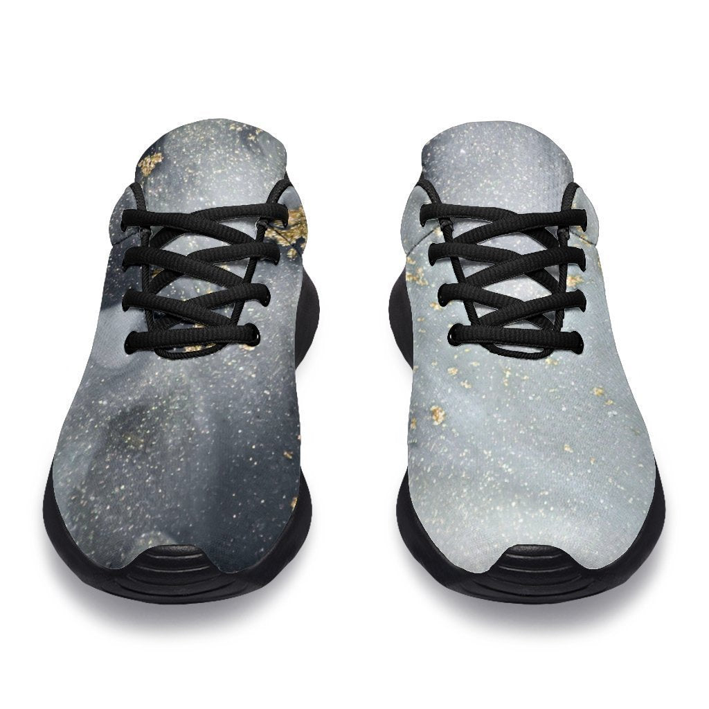 Grey Gold Liquid Marble Print Sport Shoes GearFrost