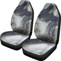 Grey Gold Liquid Marble Print Universal Fit Car Seat Covers