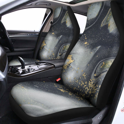 Grey Gold Liquid Marble Print Universal Fit Car Seat Covers