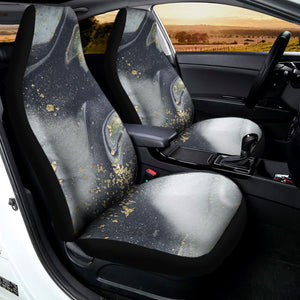 Grey Gold Liquid Marble Print Universal Fit Car Seat Covers
