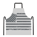 Grey Grunge American Flag Print Apron