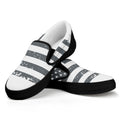 Grey Grunge American Flag Print Black Slip On Sneakers