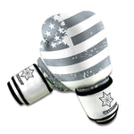 Grey Grunge American Flag Print Boxing Gloves