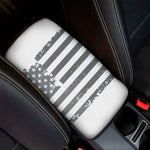 Grey Grunge American Flag Print Car Center Console Cover