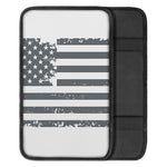 Grey Grunge American Flag Print Car Center Console Cover