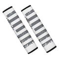 Grey Grunge American Flag Print Car Seat Belt Covers