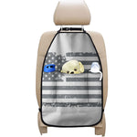 Grey Grunge American Flag Print Car Seat Organizers