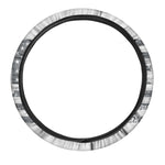 Grey Grunge American Flag Print Car Steering Wheel Cover