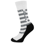 Grey Grunge American Flag Print Crew Socks
