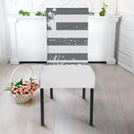 Grey Grunge American Flag Print Dining Chair Slipcover