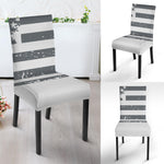 Grey Grunge American Flag Print Dining Chair Slipcover