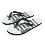 Grey Grunge American Flag Print Flip Flops