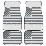 Grey Grunge American Flag Print Front and Back Car Floor Mats