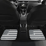 Grey Grunge American Flag Print Front and Back Car Floor Mats