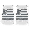 Grey Grunge American Flag Print Front Car Floor Mats