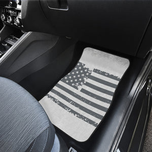 Grey Grunge American Flag Print Front Car Floor Mats