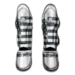Grey Grunge American Flag Print Muay Thai Shin Guard