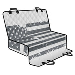 Grey Grunge American Flag Print Pet Car Back Seat Cover