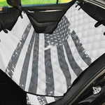 Grey Grunge American Flag Print Pet Car Back Seat Cover