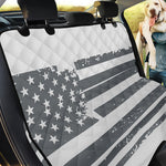 Grey Grunge American Flag Print Pet Car Back Seat Cover