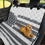 Grey Grunge American Flag Print Pet Car Back Seat Cover