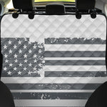 Grey Grunge American Flag Print Pet Car Back Seat Cover
