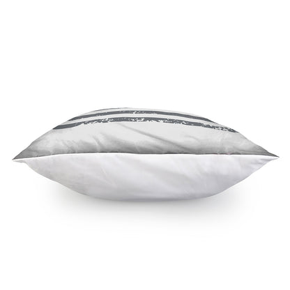 Grey Grunge American Flag Print Pillow Cover