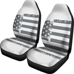 Grey Grunge American Flag Print Universal Fit Car Seat Covers