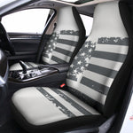 Grey Grunge American Flag Print Universal Fit Car Seat Covers