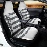 Grey Grunge American Flag Print Universal Fit Car Seat Covers