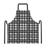 Grey Houndstooth Pattern Print Apron