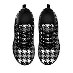 Grey Houndstooth Pattern Print Black Sneakers