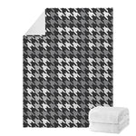 Grey Houndstooth Pattern Print Blanket