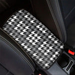 Grey Houndstooth Pattern Print Car Center Console Cover