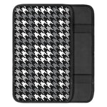 Grey Houndstooth Pattern Print Car Center Console Cover