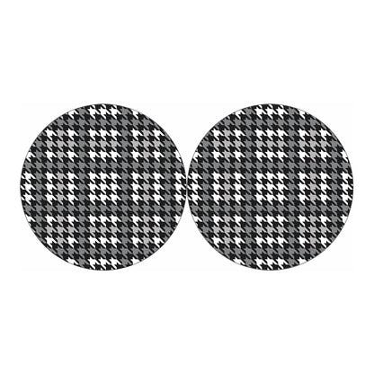 Grey Houndstooth Pattern Print Car Coasters