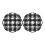Grey Houndstooth Pattern Print Car Coasters