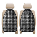 Grey Houndstooth Pattern Print Car Seat Organizers