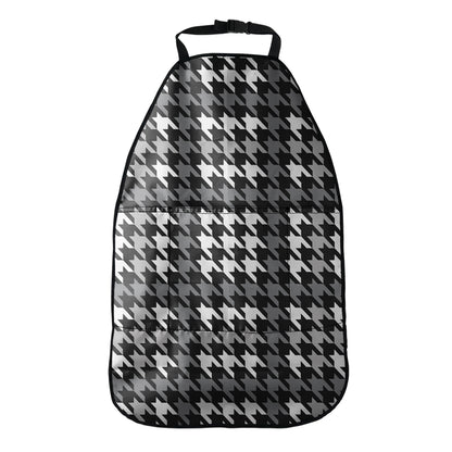 Grey Houndstooth Pattern Print Car Seat Organizers
