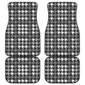 Grey Houndstooth Pattern Print Front and Back Car Floor Mats