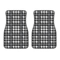 Grey Houndstooth Pattern Print Front Car Floor Mats