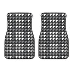 Grey Houndstooth Pattern Print Front Car Floor Mats