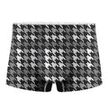 Grey Houndstooth Pattern Print Men's Boxer Briefs