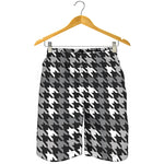 Grey Houndstooth Pattern Print Men's Shorts