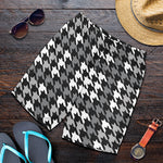 Grey Houndstooth Pattern Print Men's Shorts