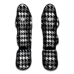 Grey Houndstooth Pattern Print Muay Thai Shin Guard